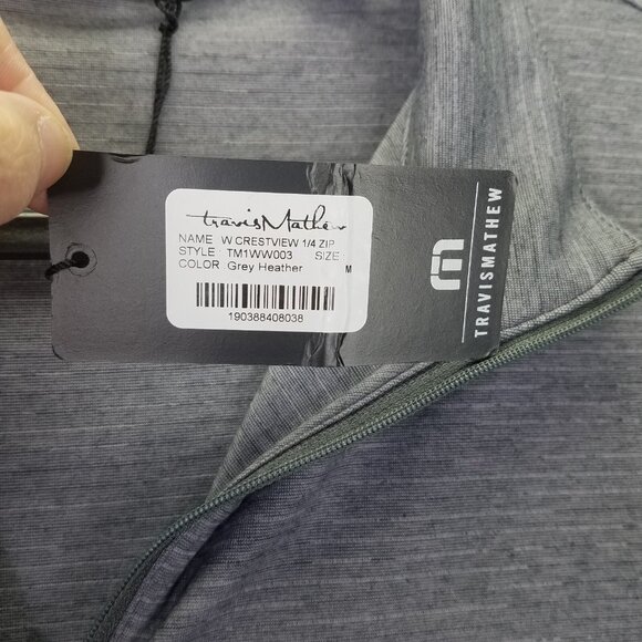 Travis Matthew Crestview 1/4 Zip Pullover Men's M Grey Heather Long Sleeve Logo - Picture 10 of 16